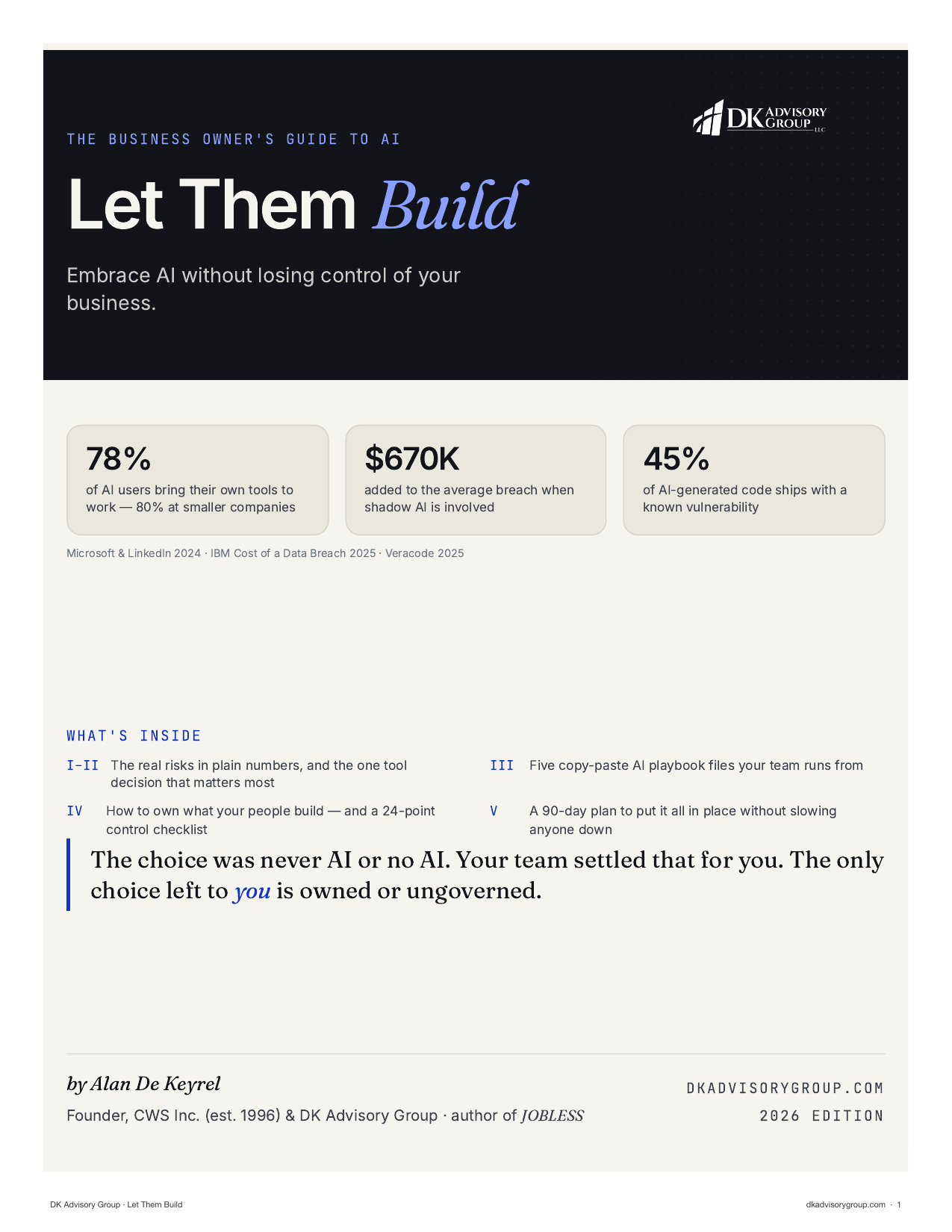 Let Them Build — the cover of the 24-page field guide